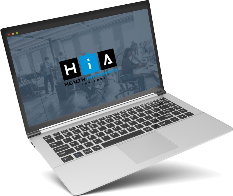 Laptop with HIA logo