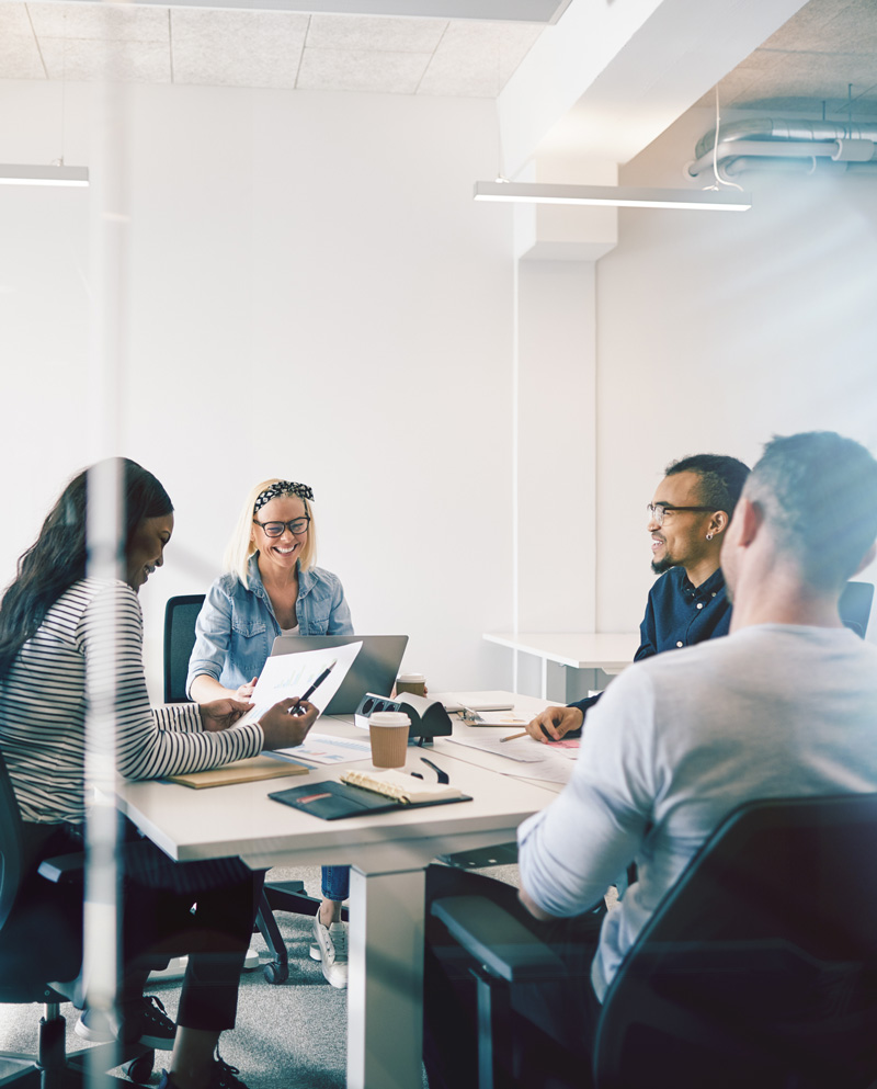 People meeting in a casual boardroom